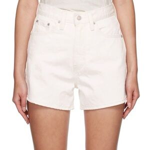 Levi's White High Loose Premium Denim Shorts